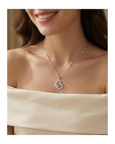 Stylishever Duo Heart Diamond Chain Necklace | ORIGINAL SILVER 925 | BIRTHDAY | ANNIVERSARY | VALENTINE | GIFT | SILVER CHAIN |