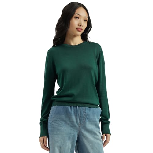 United Colors of Benetton Round Neck Solid Sweater (Size: XXL)-25A1092D3730G05C Green