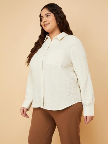 Max Women Textured Shirt (Beige_3XL)