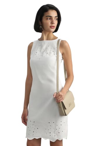 Women White Embroidered Casual Dress