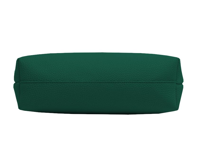 ASTIR COLLEEN Vegan Leather Women's Classic Tote Bag With Zipper (Green-White)