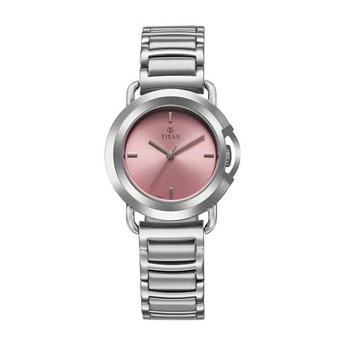 Titan Work Mode Ph I Plain 3 Hands Steel Colour Round Dial Silver A1Stainless Steel Strap Women's Watch - NU95324SM01