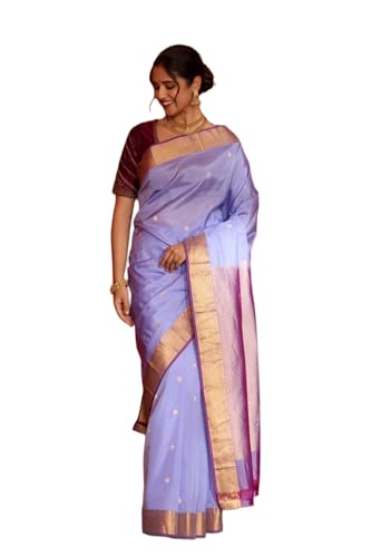 Taneira Women Light Violet Woven Apsara Silk Viscose Saree with Unstitched Blouse Piece (SAPP03AA0849-Light Violet)