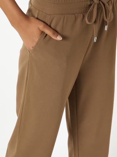 Max Women Textured Straight Fit Trousers (Brown_M)
