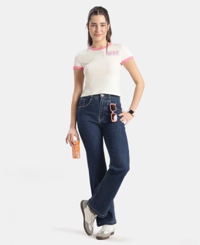 Jockey WZ25 Women Super Combed Cotton Rich Graphic Printed T-Shirt_Egret_L