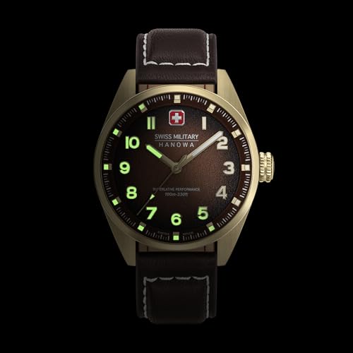 Swiss Military Hanowa Greyhound Brown Dial Analog Watch for Men - SMWGA0001551