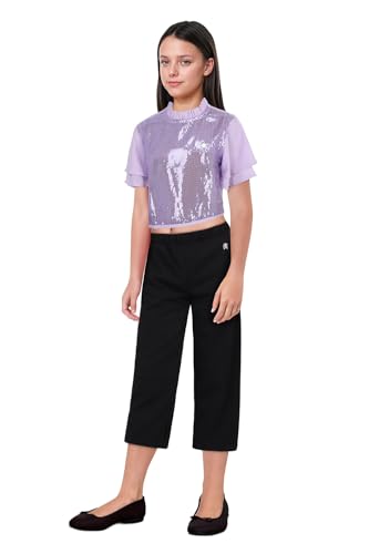 Allen Solly Girl's Regular Casual Pants (AGWBORGHI19914_Black_14 Years)