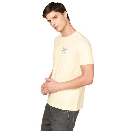 Wrangler Men's Solid Regular Fit Shirt (WMTS007127_Beige