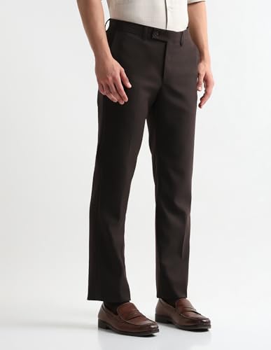 Arrow Men's Regular Pants (ARAKTR2028_Dark Brown