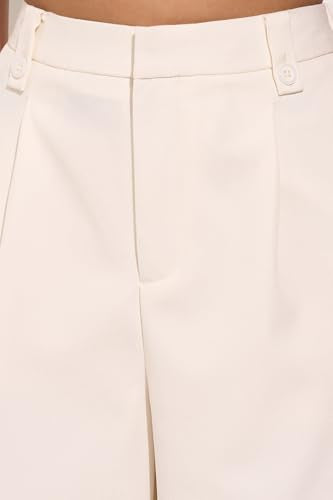 Annabelle by Pantaloons Women's Wide Leg Fit Pants (110158785005_Cream