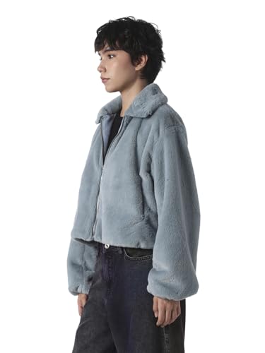 ONLY Women's Solid Loose Fit Blue Jacket