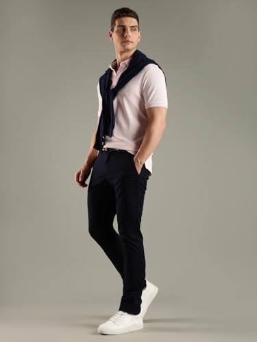 Tommy Hilfiger Men's Solid Regular Fit Polo Shirts (S26HMKT265_Pink M)