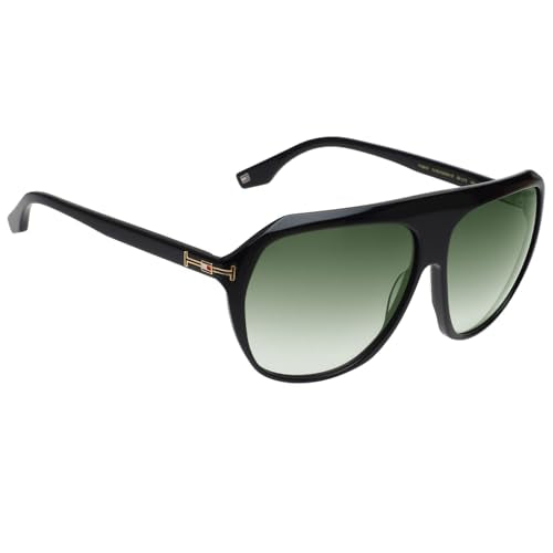 Tommy Hilfiger|Black Full-rim Frame Square Sunglasses|100% UV Protected (Uv 400) Green Gradient Faded Lens|Women's | Large | TH 2619 C3 BLKGDGN 63 S