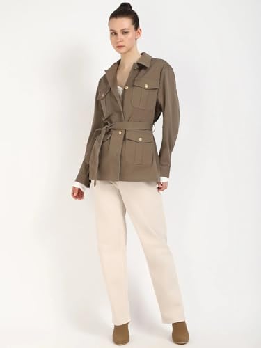 Tommy Hilfiger Women's A-Line Coat (F25HWOT006_Tundra Brown