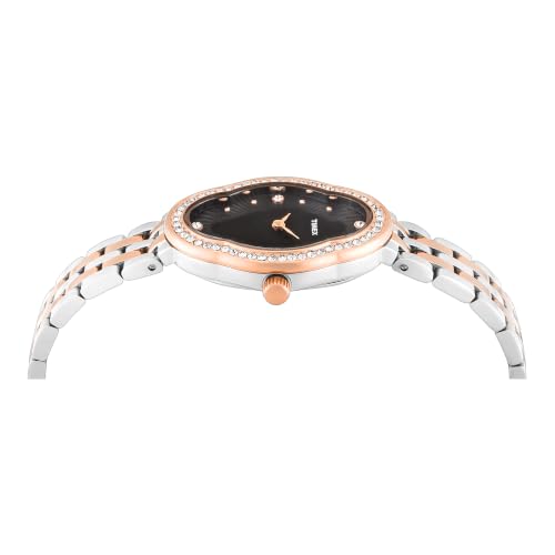 TIMEX Asymmetric 24mm Black Dial Analog Women Watch - TWEL29702