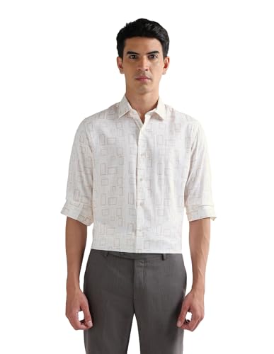 Arrow Beige Formal Shirt_ARAEOSH3080_40