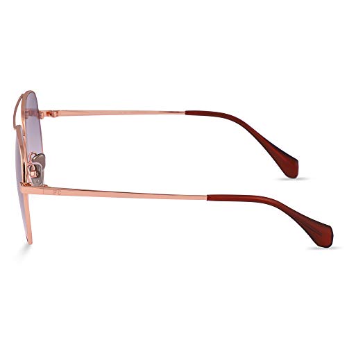 French Connection|Gold Full-rim Frame Aviator Sunglasses|100% UV Protected (Uv 400) Grey Gradient Faded Lens|Men's | Medium | FC 7448 C1 S