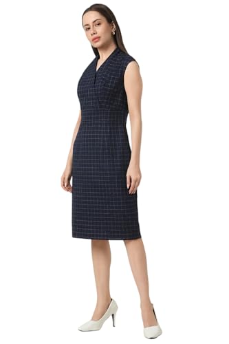 Van Heusen Women's Poly Blend Modern Above The Knee Dress (VWDRFRGFE80252_Navy