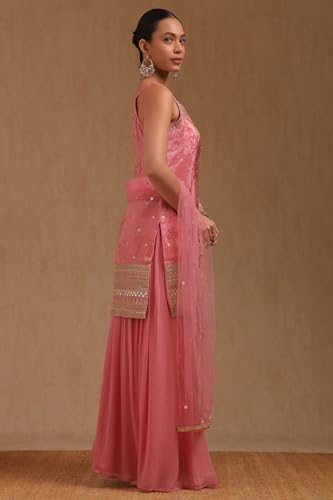 Soch Womens Pink Tissue Suit Set With Sequins