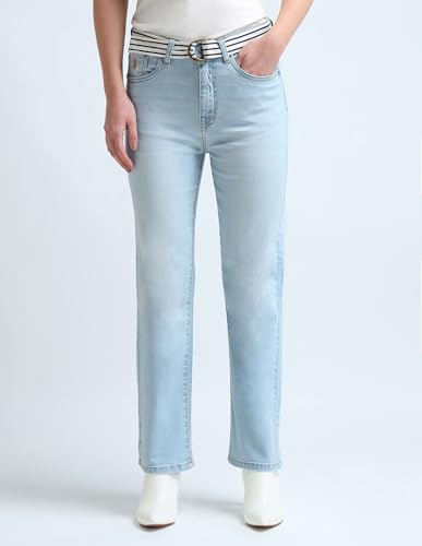 U.S. POLO ASSN. Women's Straight Jeans (UWAW24JEN206_Blue