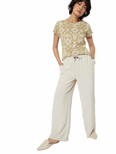 Max Women Solid Trousers(Beige_S)