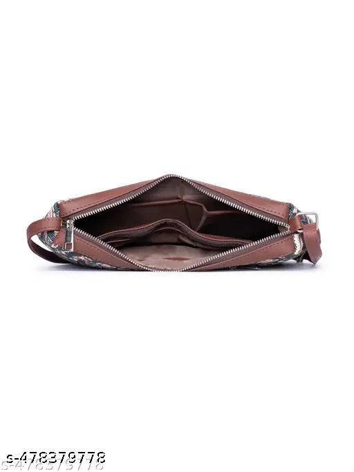 Zouk Chittoor Blue Kalamkari Structured Shoulder Bag