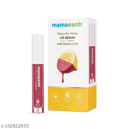 Naturally Matte Lip Serum - Matte Liquid Lipstick with Vitamin C & E For Upto 12 Hour Long Stay - Rosy Nude - 3 ml