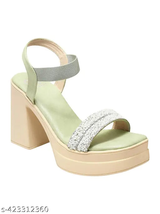 Selfiee Gorgeous Block Heel Sandals Comfortable Platform Party Heels Sandals for Women & Girls