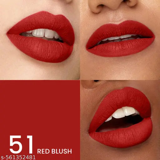 Seven Seas Vivid Matte Lipstick | Smooth Finish Lipstick for Women (51 Red Blush)