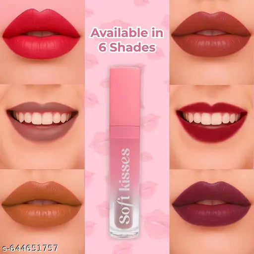 JAQULINE USA Soft Kisses Matte Finish Lipstick | Long-Lasting Color | Silky-Smooth Texture | Enriched with Vitamin E & Hyaluronic Acid - Ruby Rush 05, 4ml