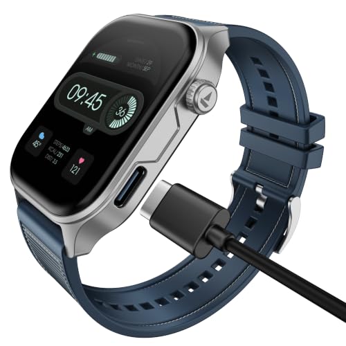boAt New Launch Ultima Vogue 2, India's First AMOLED Type-C Smartwatch, 1.96" Display, 1000 nits Brightness, Metal Body w/Premium Straps, 10-Days Battery Life, Smartwatch for Men & Women (Deep Blue)