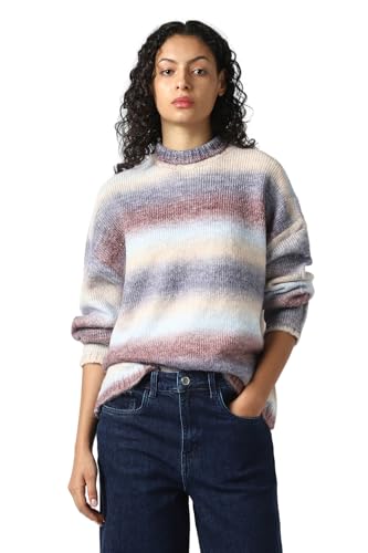 Women Multi Textured Round Neck Sweater