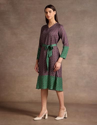 U.S. POLO ASSN. Women's Polyester Wrap Midi Dress (UWAW24DRS147 Purple