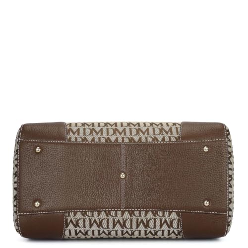 Da Milano Leather Satchel Bag for Women - Gold & Black (LB-02392)