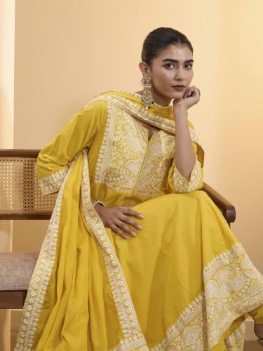 BIBA Printed Cotton Anarkali Festive Kurta Set