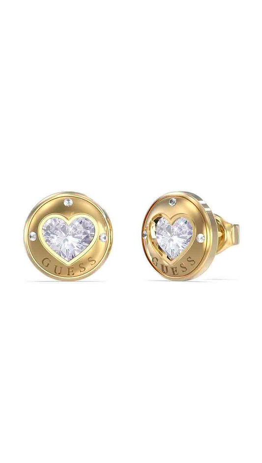 GUESS Rolling Hearts Gold-Plated Stainless Steel Earrings For Women | Hypoallergenic | Lightweight & Durable | Perfect For Gifting