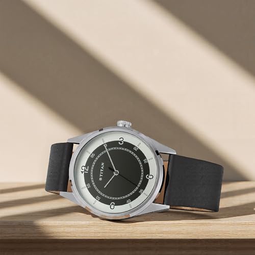 Titan Quartz Analog Multicoloured Dial Leather Strap Watch for Men-NS1729SL04