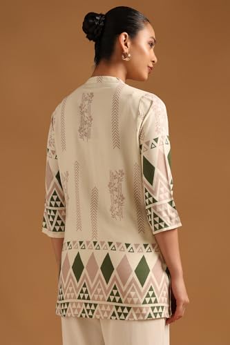 Soch Womens Off White Rayon Geometric Tunic