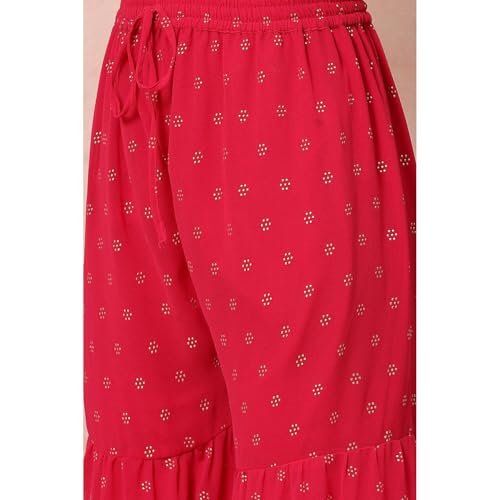 Rangriti Women Polyester Printed Suit Set (RSKASSORTED15955_Pink_S)