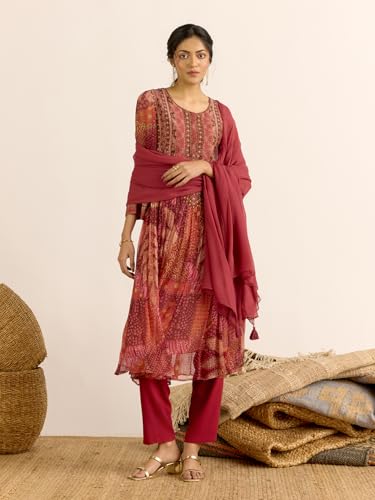 Aarke Ritu Kumar Orange Desert Bloom Kurta With Pant And Dupatta