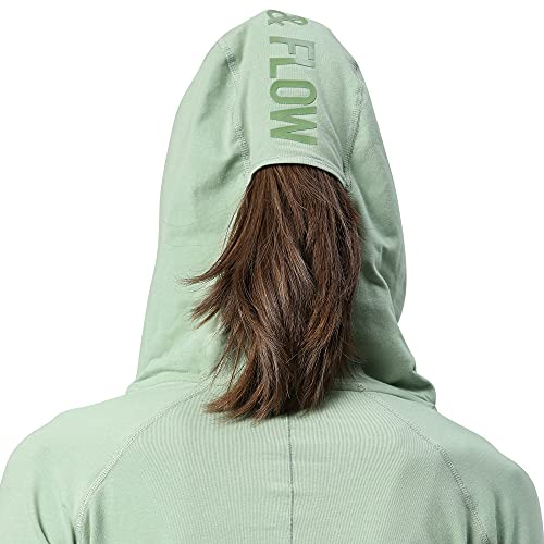 Enamor Athleisure Women's 4 Way Stretch Cotton Quick Dry and Antimicrobial Hooded Mask T-Shirt for Women - A302(A302-Pistachio-M)