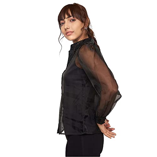 AND Women's Regular Fit Tunic Shirt (FW22AG076TOG_Black M)