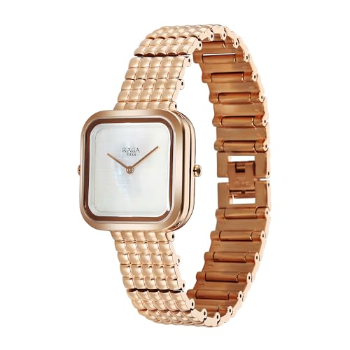 Titan Raga Glimmers Quartz White Shaped Dial Women's Watch | Water Resistant Watch | Watches for Women Analog - 95343WM01