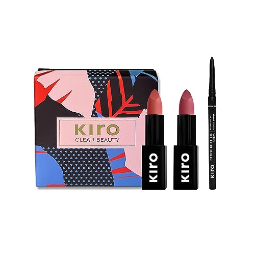 Kiro Glam You Up Squad 3in1 Makeup Festive Combo Gift Set - 2 Bullet Lipsticks + 1 Intense Glide Gel Kajal