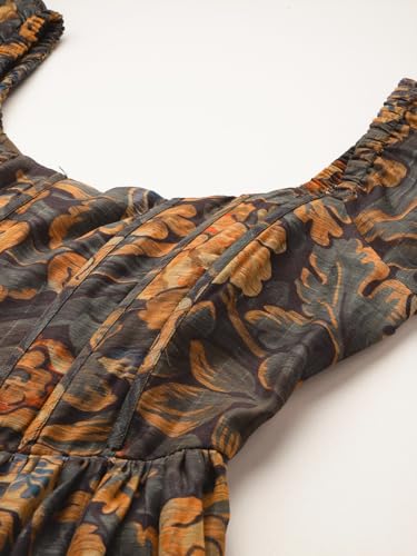 Label RITU KUMAR Square Neck Long Dress Multicolour