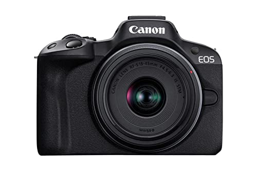 Canon EOS R50 RF-S18-45mm f/4.5-6.3 is STM Mirrorless Camera (Black)- 4K Video Vlogging with 24.2 MP