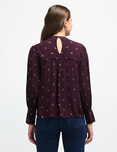 U.S. POLO ASSN. Women's Regular Fit T-Shirt (UWAW24TOP223_Wine