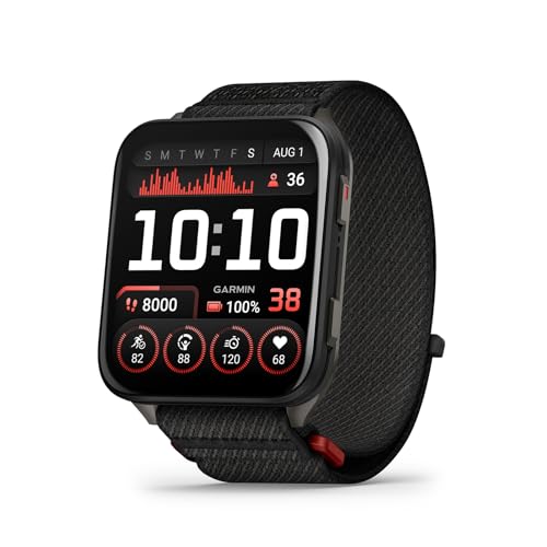 Garmin® Venu® X1, Thin and Lightweight GPS Smartwatch, AMOLED Display, Advanced Health and Fitness Features, Black with Slate Titanium Caseback and Black ComfortFit Nylon Band