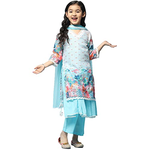 BIBA Cotton Blend GIRL PRINTED NARROW KID Suit Set (KW5282_OFF WHITE_3), 2-3 Years