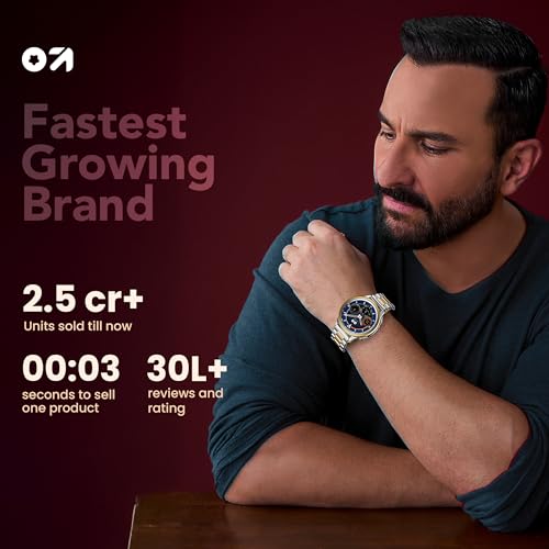 GOBOULT Newly Launched Pyro Smartwatch 1.43'' AMOLED Screen, BT Calling 5.3, 600 Nits Brightness, IP68, 150+ Watchfaces, 120+ Sports Modes, AI Voice Assistant, SpO2 Monitoring (Platinum Gold)